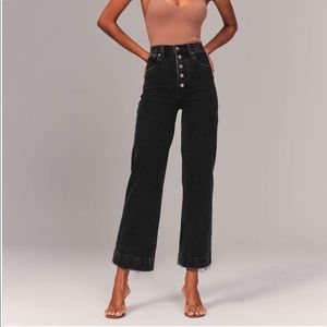 abercrombie wide leg black jeans